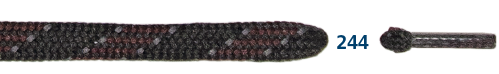 Barth Schnürsenkel Bergsport halbrund schwarz/weinrot/grau 150cm